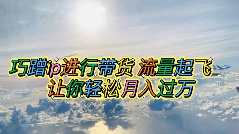 巧蹭ip进行带货，流量起飞，让你轻松月入过万-时光资源网