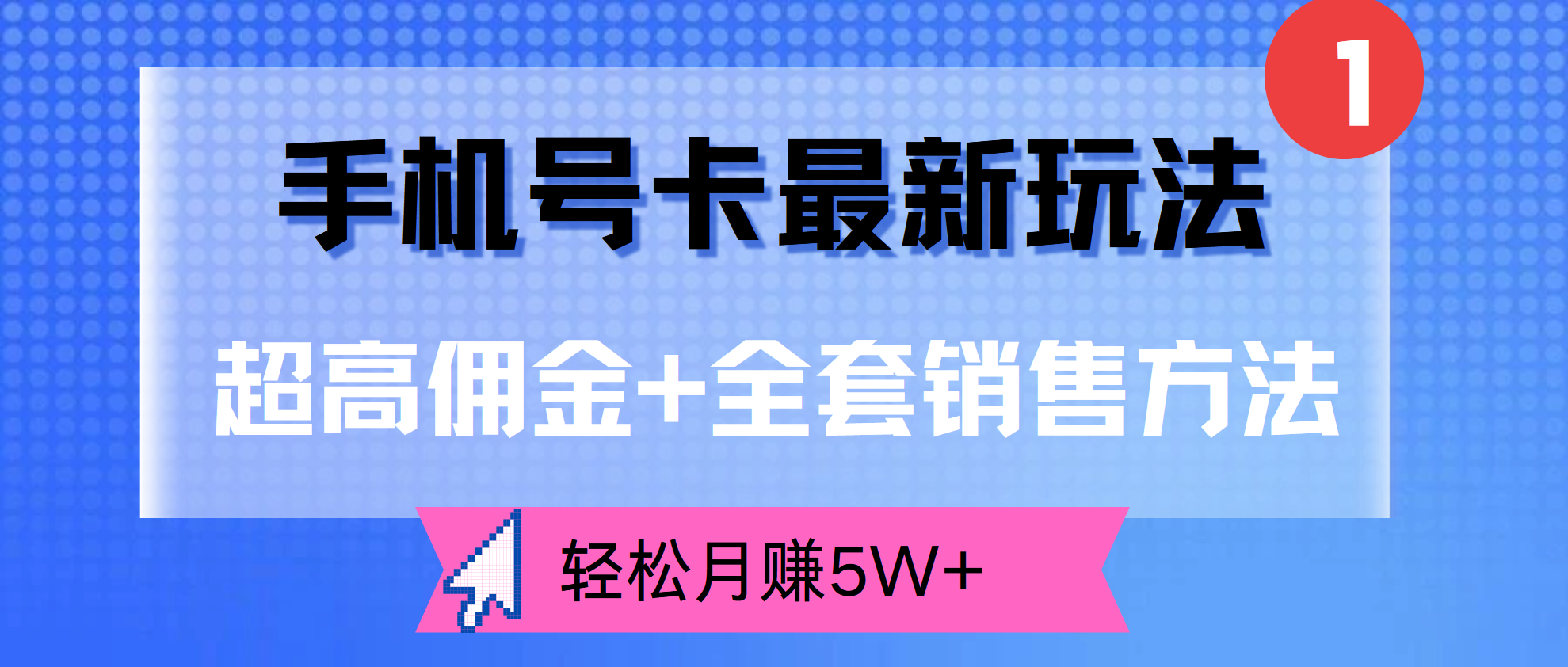 超高佣金+全套销售方法，手机号卡最新玩法，轻松月赚5W+-时光资源网