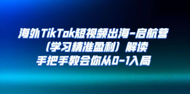海外TikTok短视频出海-启航营（学习精准盈利）解读，手把手教会你从0-1入局-时光资源网