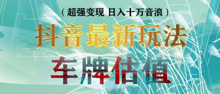 抖音最新无人直播变现直播车牌估值玩法项目 轻松日赚几百+【详细玩法教程】-时光资源网