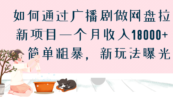 如何通过广播剧做网盘拉新项目一个月收入18000+，简单粗暴，新玩法曝光-时光资源网