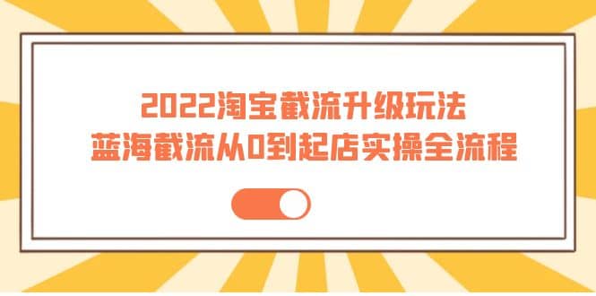 2022淘宝截流升级玩法：蓝海截流从0到起店实操全流程 价值千元-时光资源网