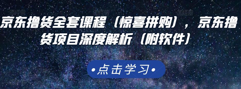 京东撸货全套课程（惊喜拼购），京东撸货项目深度解析（附软件）-时光资源网