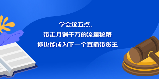 学会这五点，带走月销千万的流量秘籍，你也能成为下一个直播带货王-时光资源网