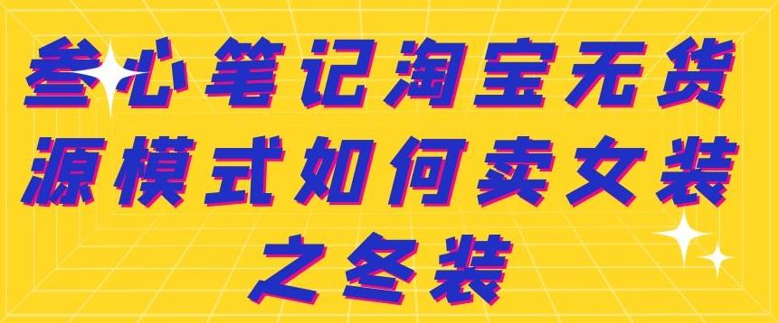 叁心笔记淘宝无货源模式如何卖女装之冬装-时光资源网