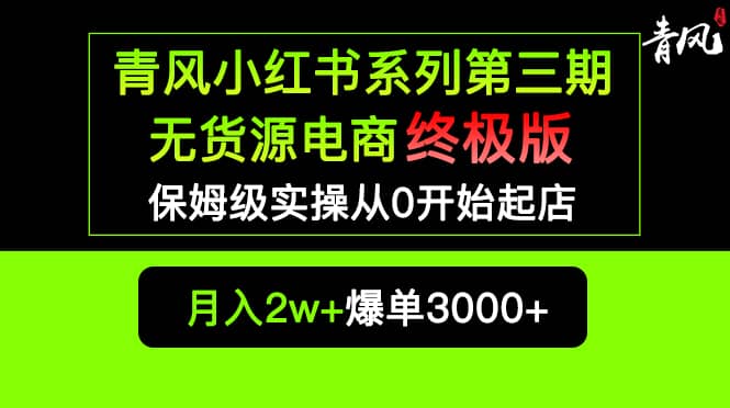 小红书无货源电商爆单终极版【视频教程+实战手册】保姆级实操从0起店爆单-时光资源网