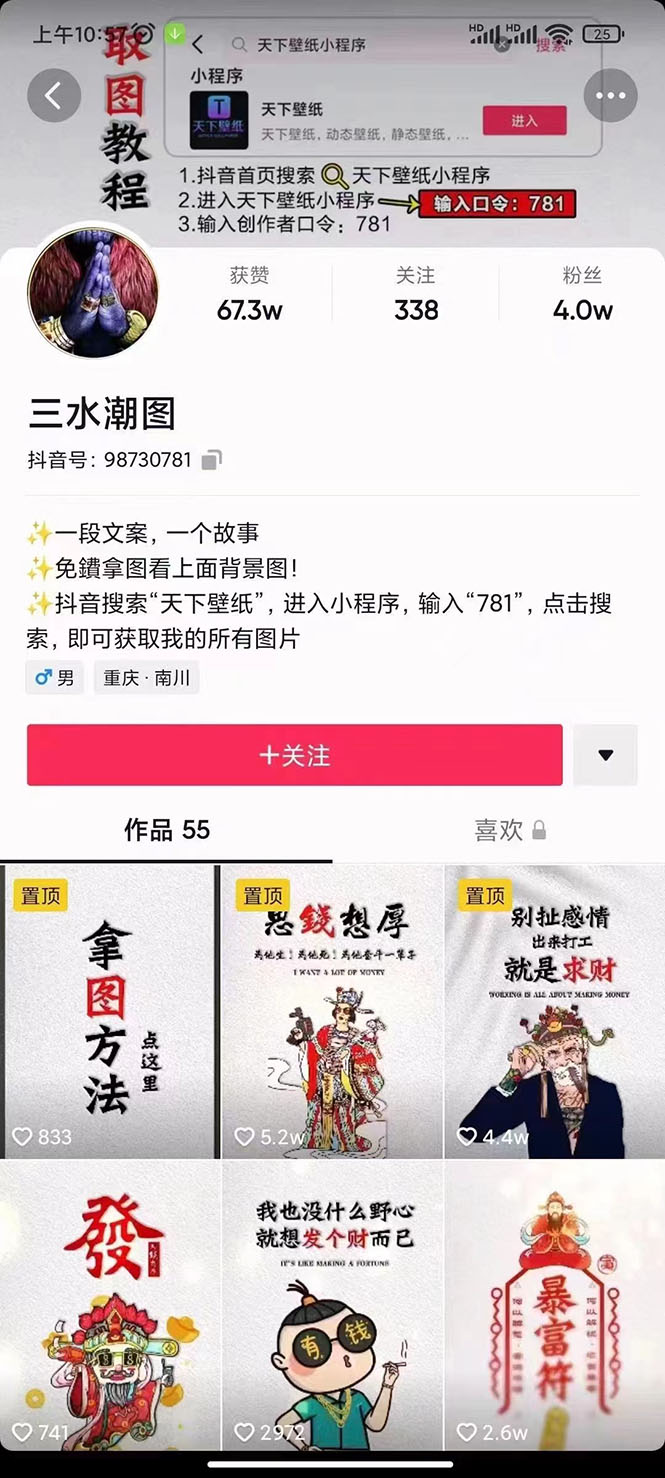 国潮壁纸变现项目，新手可操作日赚200+【素材+软件+教程】-时光资源网