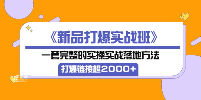 《新品打爆实战班》一套完整的实操实战落地方法，打爆链接超2000+（38节课)-时光资源网