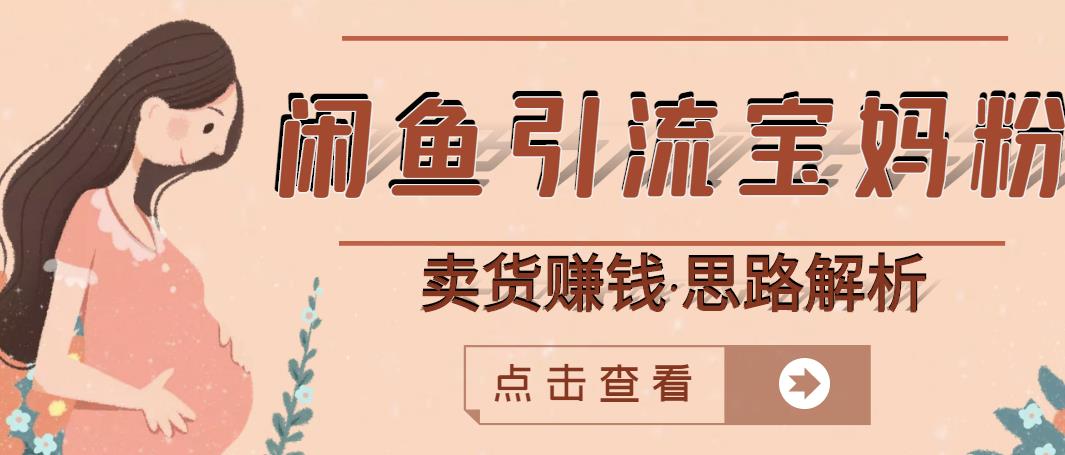 闲鱼引流宝妈粉+卖货赚钱一个月收益30000+（实操视频教程）-时光资源网