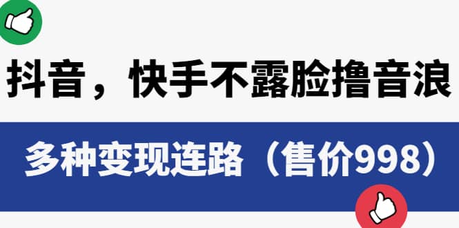 抖音，快手不露脸撸音浪项目，多种变现连路（售价998）-时光资源网