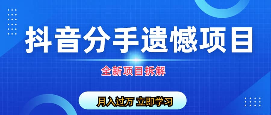 自媒体抖音分手遗憾项目私域项目拆解-时光资源网