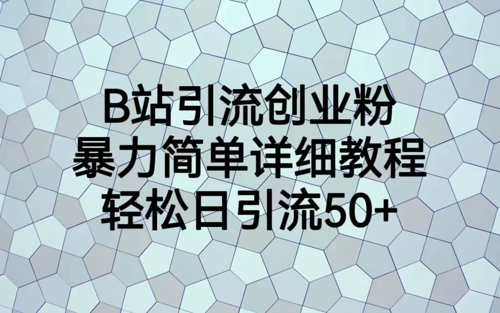 B站引流创业粉，暴力简单详细教程，轻松日引流50+-时光资源网