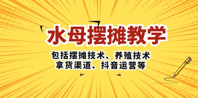 水母·摆摊教学，包括摆摊技术、养殖技术、拿货渠道、抖音运营等-时光资源网