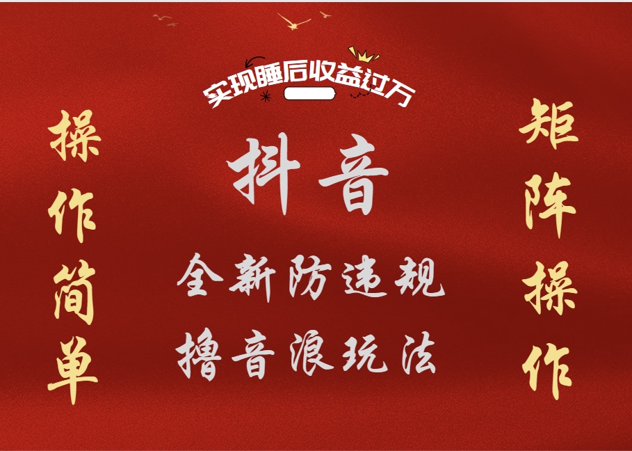 抖音无人直播防封新玩法，超简单月入四位数、五位数，实现睡后收益，可矩阵操作-时光资源网