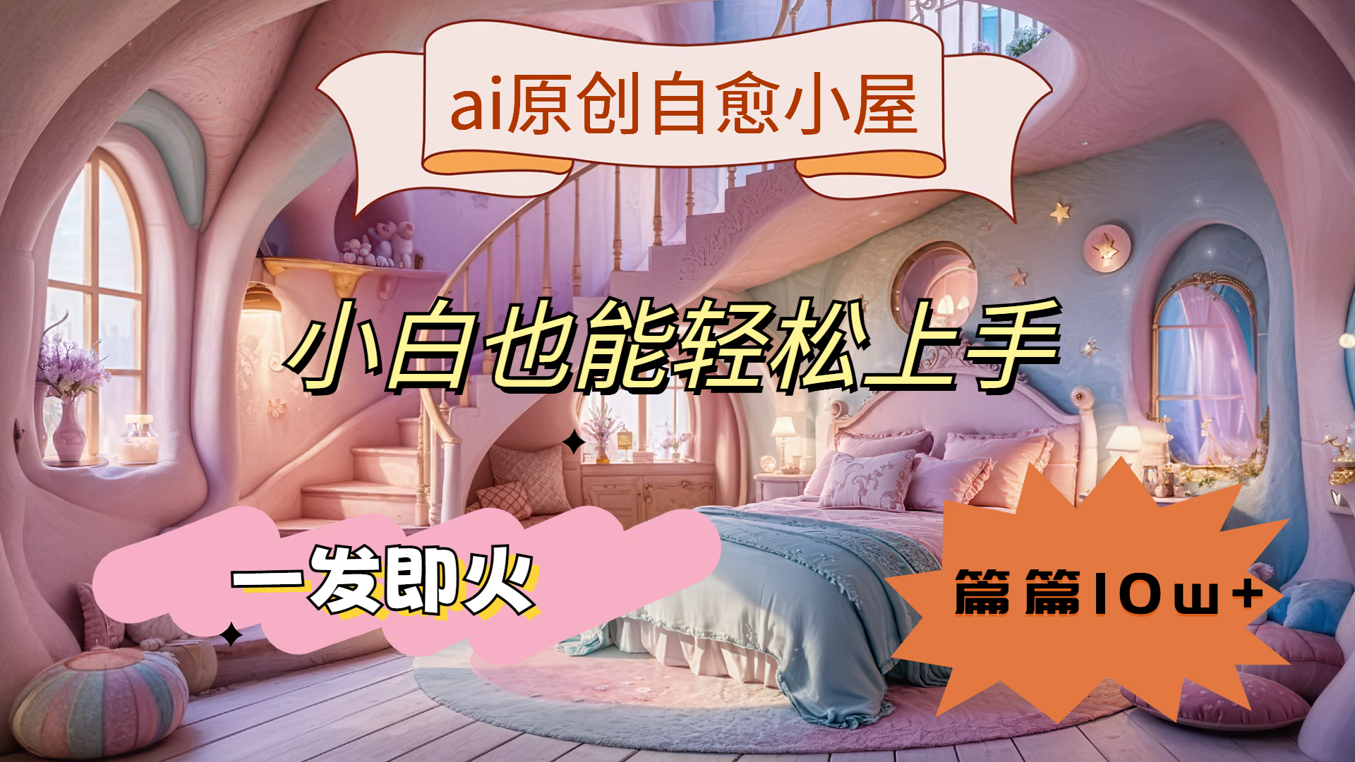 ai原创治愈小屋，小白也能轻松上手，一发即火，篇篇10w+-时光资源网