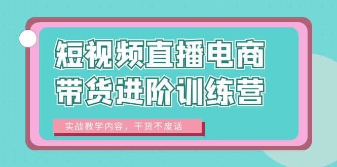 短视频直播电商带货进阶训练营：实战教学内容，干货不废话-时光资源网