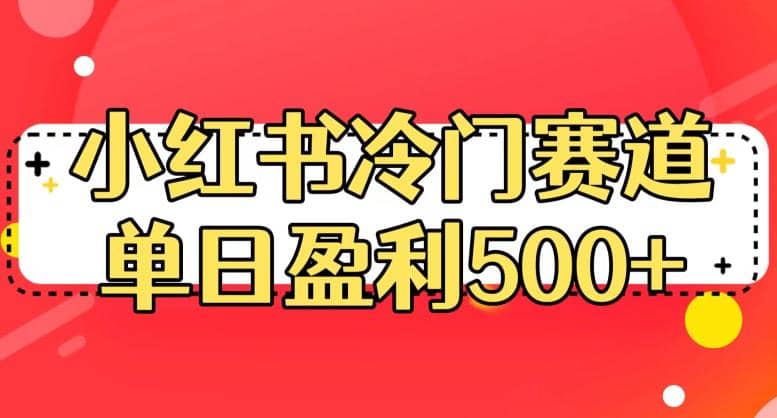 小红书冷门赛道，单日盈利500+【揭秘】-时光资源网