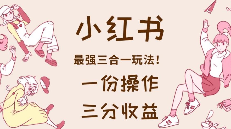 小红书最强三合一玩法，一份操作获得三份收益！【揭秘】-时光资源网