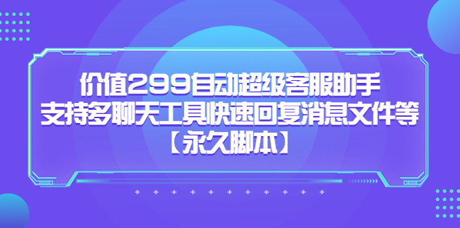 价值299自动超级客服助手，支持多聊天工具快速回复消息文件等-时光资源网