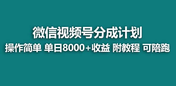 【蓝海项目】视频号分成计划最新玩法，单天收益8000+，附玩法教程，24年…-时光资源网