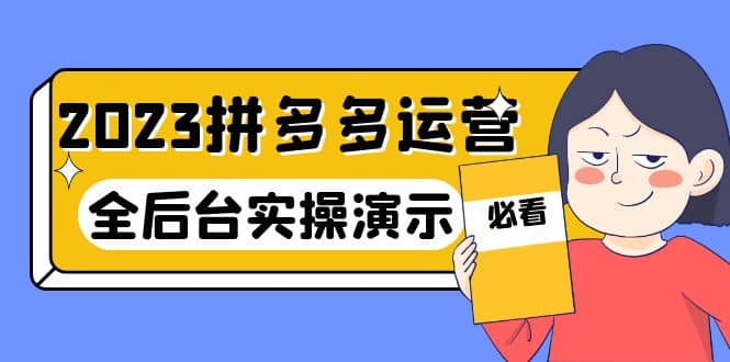 2023拼多多·运营：14节干货实战课，拒绝-口嗨，全后台实操演示-时光资源网