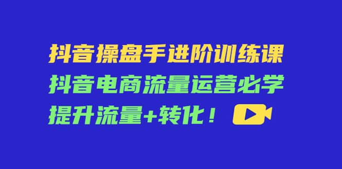 抖音操盘手进阶训练课：抖音电商流量运营必学，提升流量+转化-时光资源网