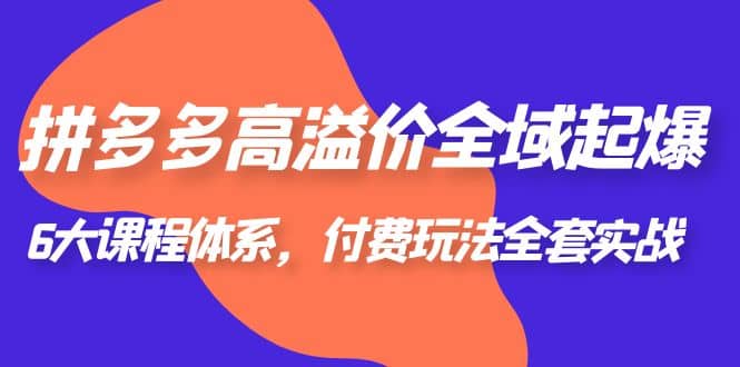 拼多多-高溢价 全域 起爆，6大课程体系，付费玩法全套实战-时光资源网