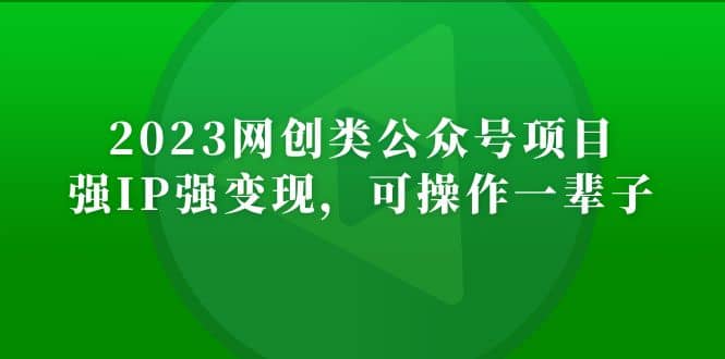 2023网创类公众号项目，强IP强变现，可操作一辈子-时光资源网