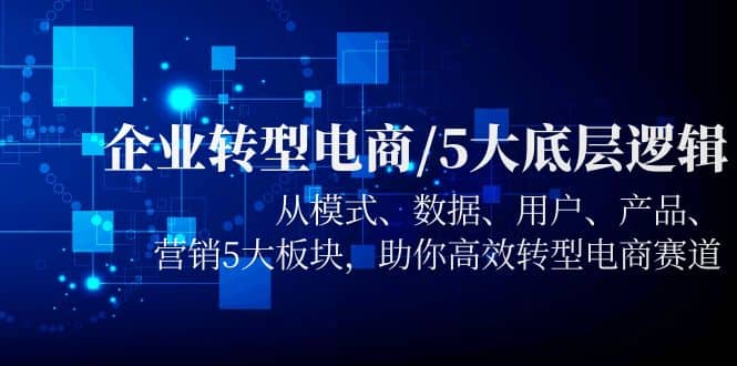 企业转型电商/5大底层逻辑，从模式 数据 用户 产品 营销5大板块，高效转型-时光资源网