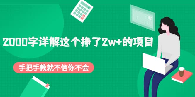 2000字详解这个挣了2w+的项目，手把手教就不信你不会【付费文章】-时光资源网