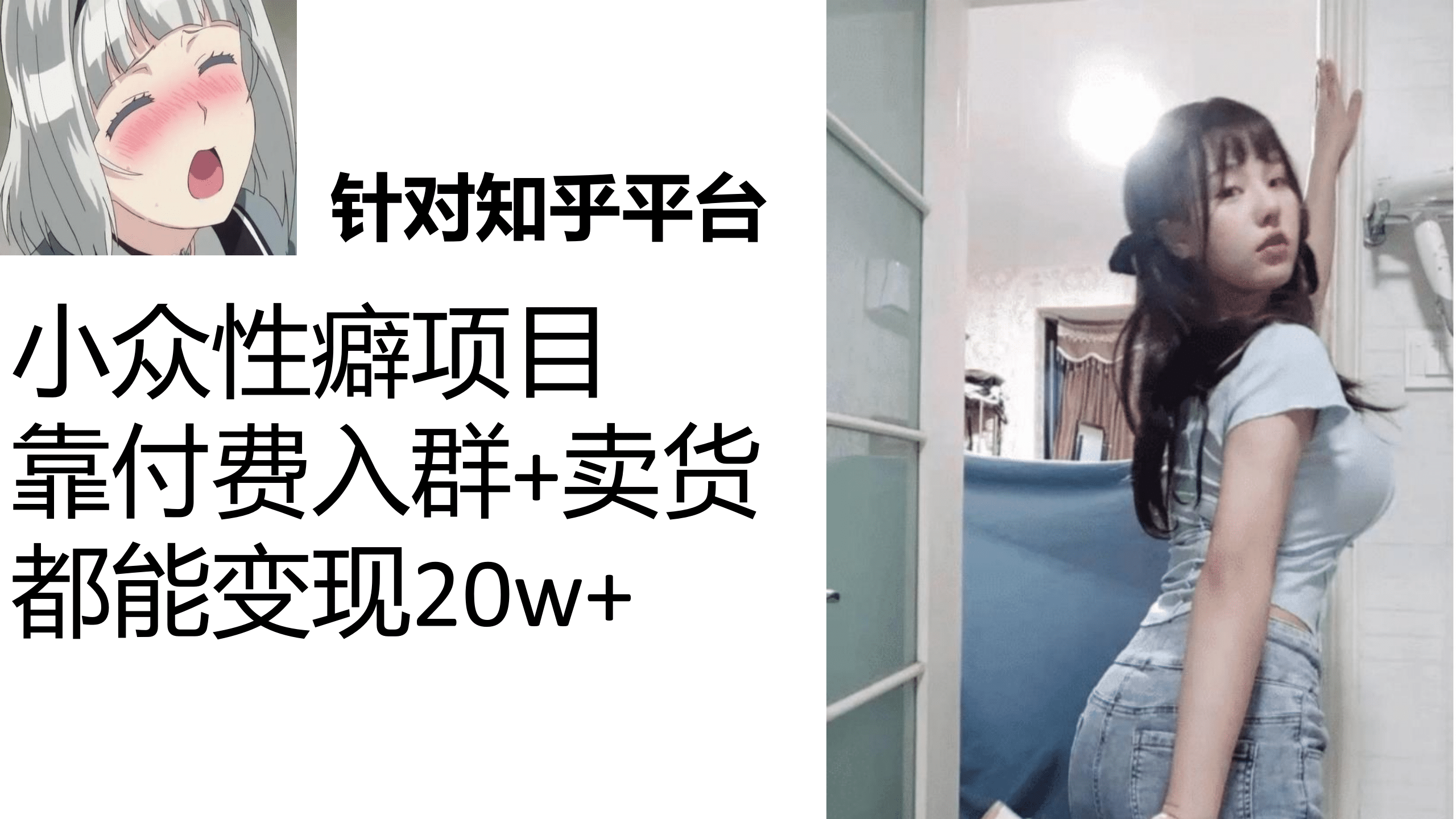 知乎小众性癖项目，Lsp的钱才是最好赚的，付费建群+卖货变现20w-时光资源网