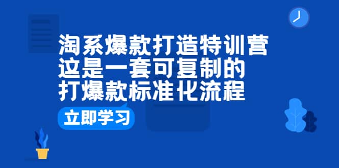 淘系爆款打造特训营：这是一套可复制的打爆款标准化流程-时光资源网
