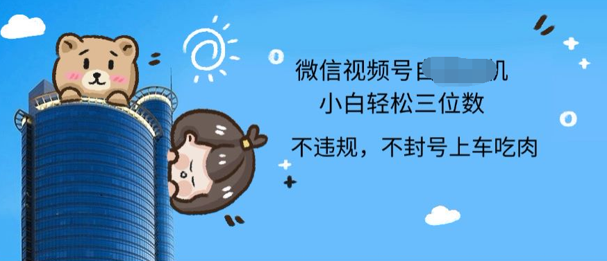 2024最新微信视频号挂机小白可上手，轻松日入三位数-时光资源网