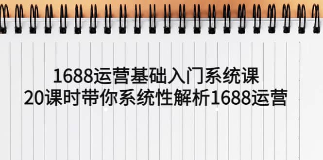 1688运营基础入门系统课，20课时带你系统性解析1688运营-时光资源网