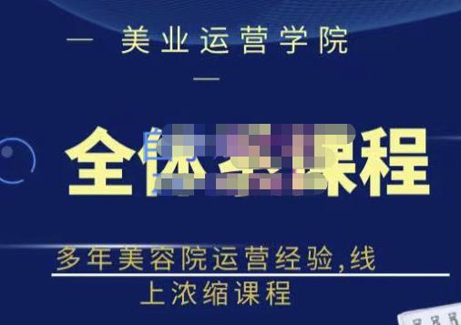 网红美容院全套营销落地课程，多年美容院运营经验，线上浓缩课程-时光资源网