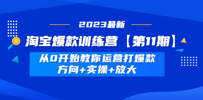 淘宝爆款训练营【第11期】 从0开始教你运营打爆款，方向+实操+放大-时光资源网
