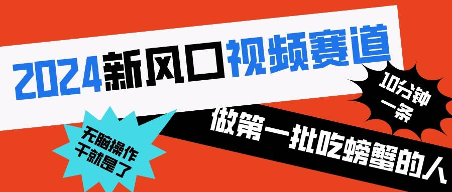 2024新风口视频赛道 做第一批吃螃蟹的人 10分钟一条原创视频 小白无脑操作1-时光资源网