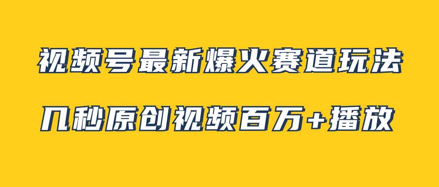 视频号最新爆火赛道玩法，几秒视频可达百万播放，小白即可操作（附素材）-时光资源网