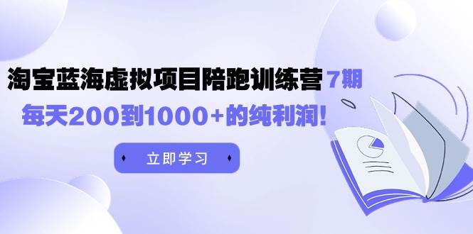 黄岛主《淘宝蓝海虚拟项目陪跑训练营7期》每天200到1000+的纯利润-时光资源网