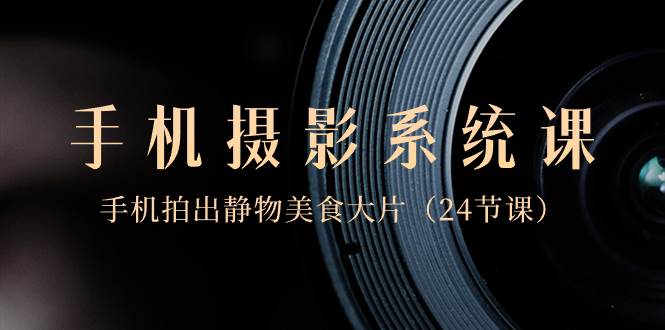 0基础-手机摄影系统课，手机拍出静物美食大片（24节课）-时光资源网