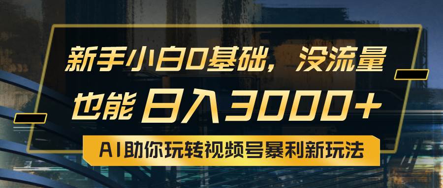 小白0基础，没流量也能日入3000+：AI助你玩转视频号暴利新玩法-时光资源网