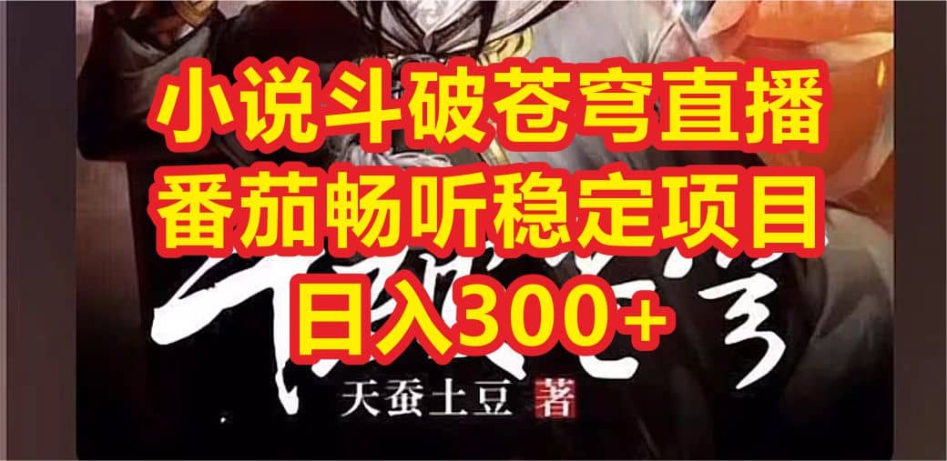 小说斗破苍穹直播，番茄畅听日入300+稳定项目-时光资源网