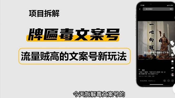 2023抖音快手毒文案新玩法，牌匾文案号，起号快易变现-时光资源网
