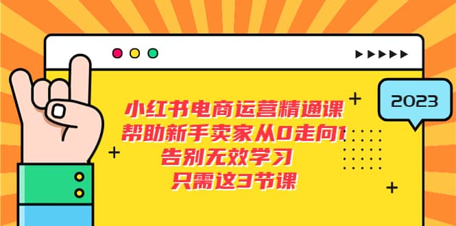小红书电商·运营精通课，帮助新手卖家从0走向1 告别无效学习（7节视频课）-时光资源网