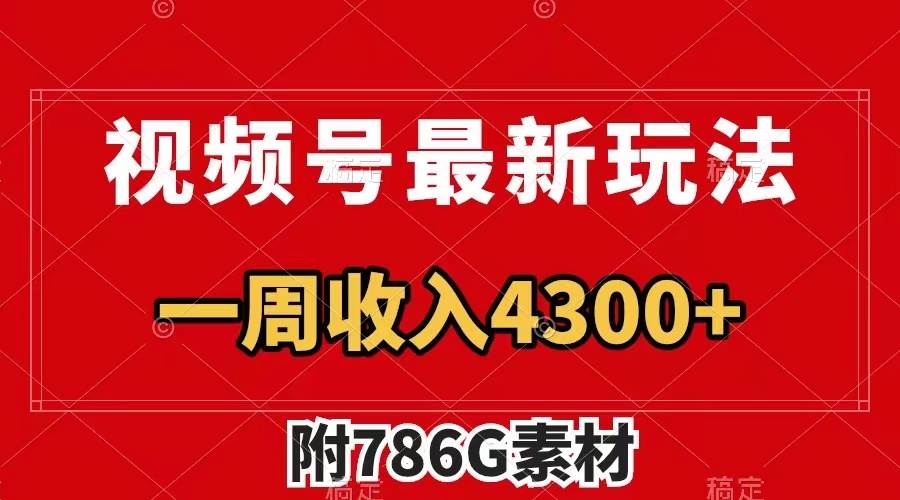 视频号最新玩法 广告收益翻倍 几分钟一个作品 一周变现4300+（附786G素材）-时光资源网