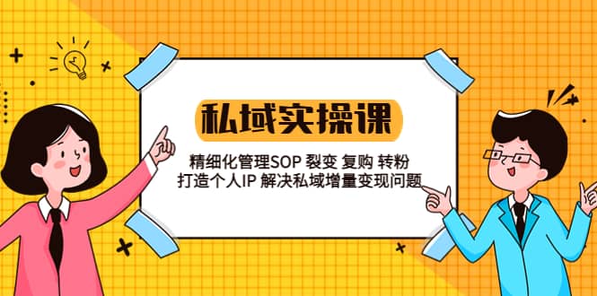 私域实战课程：精细化管理SOP 裂变 复购 转粉 打造个人IP 私域增量变现问题-时光资源网