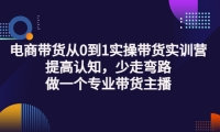 电商带货从0到1实操带货实训营:提高认知,少走弯路,做一个专业带货主播-时光资源网