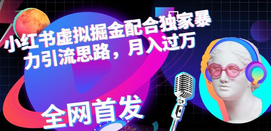 小红书虚拟掘金配合独家首发暴力引流思路，月入过万【揭秘】-时光资源网