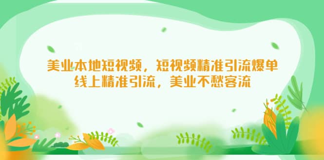 美业本地短视频，短视频精准引流爆单，线上精准引流，美业不愁客流-时光资源网