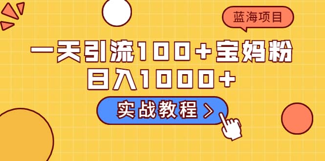 一天引流100+宝妈粉，日入1000+的蓝海项目（实战教程）-时光资源网